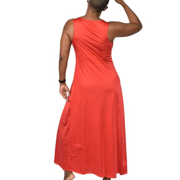 Vintage Vanity Fair Silky Red Nightgown 70s Nylon Goddess Long Maxi Lingerie XS - Picture 2 of 16